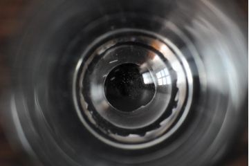 大正期　黒エナメル足　リキュールグラス3客セット(和ガラス、酒器)(R-043728)