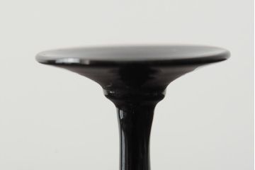 大正期　黒エナメル足　リキュールグラス3客セット(和ガラス、酒器)(R-043728)
