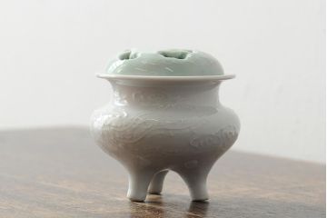 善夫銘　鳳香炉(白磁、青磁、共箱、茶道具)(R-043731)