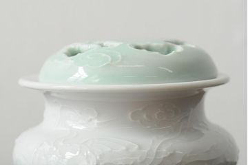 善夫銘　鳳香炉(白磁、青磁、共箱、茶道具)(R-043731)