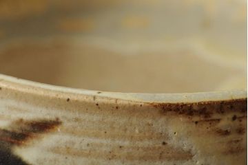 笠間焼　中野晃嗣　黒釉菓子鉢(作家物、共箱)(R-043732)