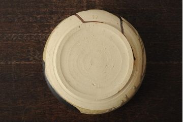 笠間焼　中野晃嗣　黒釉菓子鉢(作家物、共箱)(R-043732)