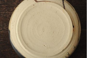 笠間焼　中野晃嗣　黒釉菓子鉢(作家物、共箱)(R-043732)