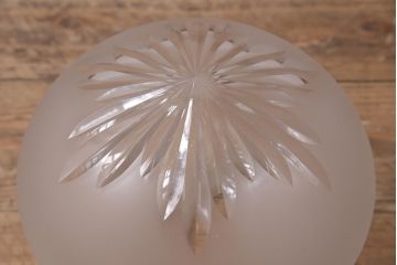 アンティーク照明　和製アンティーク　切子細工　大正ロマン　蕪型ペンダントライト(雫型、吊り下げ照明、天井照明)(R-043736)