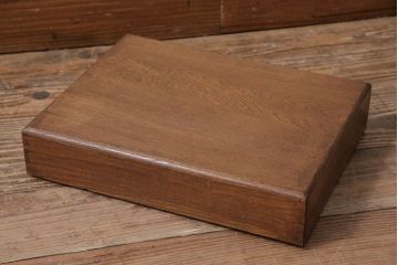 アンティーク雑貨　昭和初期　桑材製の古い文箱(木箱、収納箱、小物収納)(R-043746)