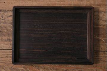 昭和中期　和製アンティーク　縞黒檀　指物　高級感漂う文箱(収納箱、小箱、小物収納)(R-043747)