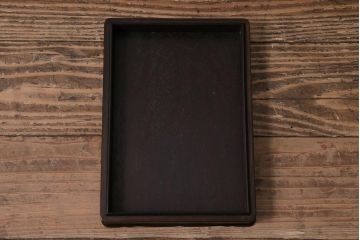 昭和中期　和製アンティーク　縞黒檀　指物　高級感漂う文箱(収納箱、小箱、小物収納)(R-043747)