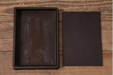 昭和中期　和製アンティーク　縞黒檀　指物　高級感漂う文箱(収納箱、小箱、小物収納)(R-043747)