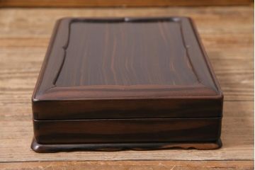 昭和中期　和製アンティーク　縞黒檀　指物　高級感漂う文箱(収納箱、小箱、小物収納)(R-043747)
