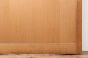 レトロ建具　和製ビンテージ　昭和後期　ヒノキ材　すりガラス　大振りサイズのガラス戸1枚(引き戸)(R-043752)