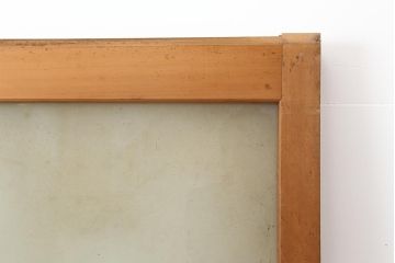 レトロ建具　和製ビンテージ　昭和後期　ヒノキ材　すりガラス　大振りサイズのガラス戸1枚(引き戸)(R-043752)