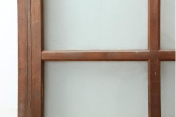 アンティーク建具　和製アンティーク　昭和初期　ヒノキ材　すりガラス　素朴な風合いが魅力の蔵戸(引き戸、玄関戸)(R-043753)