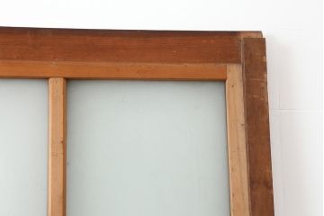 アンティーク建具　和製アンティーク　昭和初期　ヒノキ材　すりガラス　素朴な風合いが魅力の蔵戸(引き戸、玄関戸)(R-043753)