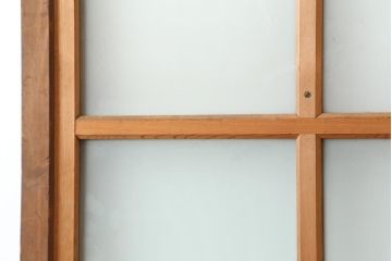アンティーク建具　和製アンティーク　昭和初期　ヒノキ材　すりガラス　素朴な風合いが魅力の蔵戸(引き戸、玄関戸)(R-043753)