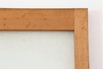 レトロ建具　昭和レトロ　昭和後期　ヒノキ材　素朴な風合いが魅力のガラス戸(引き戸、玄関戸)(R-043761)