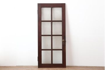 アンティーク建具　ナラ材　クラシカルなお部屋にも合う昭和初期の木製ドア(ガラス扉、建具)(R-043762)