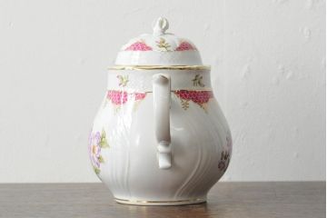 中古　ハンガリー　HOLLOHAZA(ホロハーザ)　Henriette(ヘンリエッタ)　ティーセット(ポット、カップ&ソーサー、プレート、シュガーポット、ミルクジャグ)(R-043764)