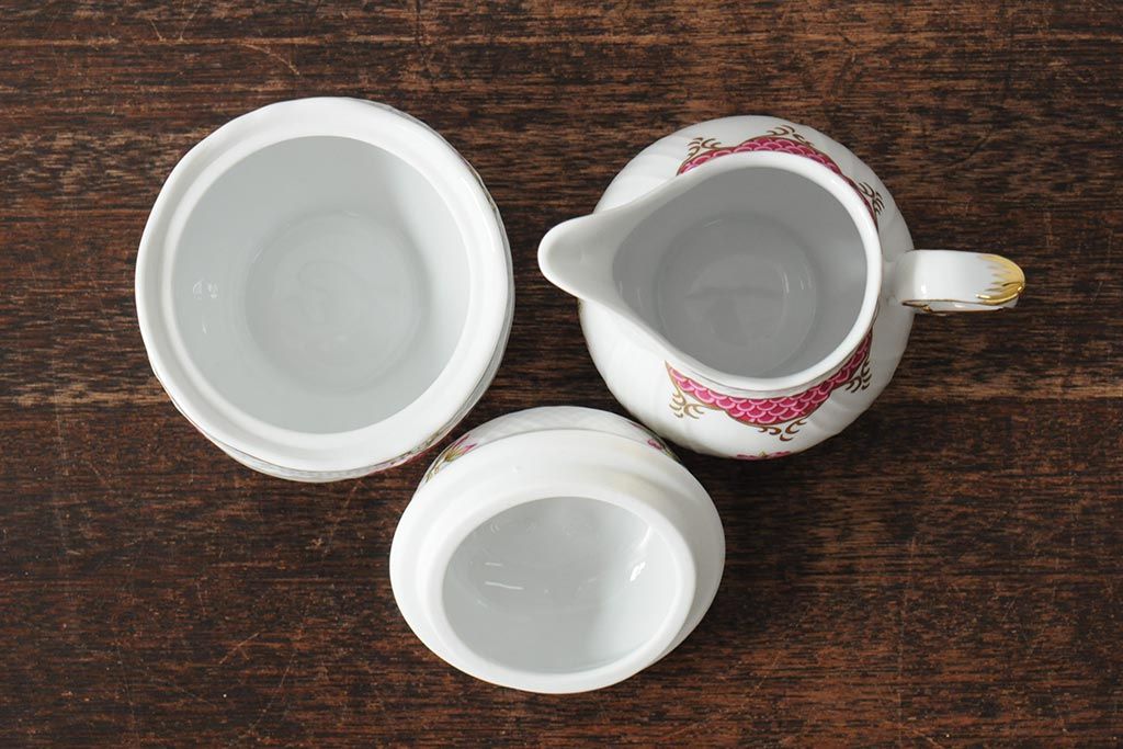 中古　ハンガリー　HOLLOHAZA(ホロハーザ)　Henriette(ヘンリエッタ)　ティーセット(ポット、カップ&ソーサー、プレート、シュガーポット、ミルクジャグ)(R-043764)