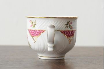 中古　ハンガリー　HOLLOHAZA(ホロハーザ)　Henriette(ヘンリエッタ)　ティーセット(ポット、カップ&ソーサー、プレート、シュガーポット、ミルクジャグ)(R-043764)