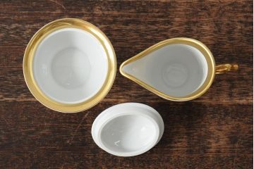 中古　ハンガリー　HOLLOHAZA(ホロハーザ)　Princess(プリンセス)　コーヒーセット(ポット、カップ&ソーサー、シュガーポット、ミルクジャグ)(R-043765)