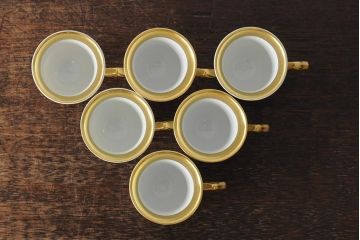 中古　ハンガリー　HOLLOHAZA(ホロハーザ)　Princess(プリンセス)　コーヒーセット(ポット、カップ&ソーサー、シュガーポット、ミルクジャグ)(R-043765)