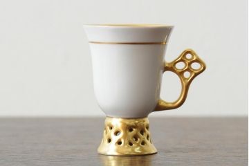 中古　ハンガリー　HOLLOHAZA(ホロハーザ)　Princess(プリンセス)　コーヒーセット(ポット、カップ&ソーサー、シュガーポット、ミルクジャグ)(R-043765)