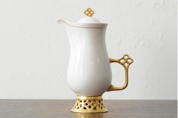 中古　ハンガリー　HOLLOHAZA(ホロハーザ)　Princess(プリンセス)　コーヒーセット(ポット、カップ&ソーサー、シュガーポット、ミルクジャグ)(R-043765)
