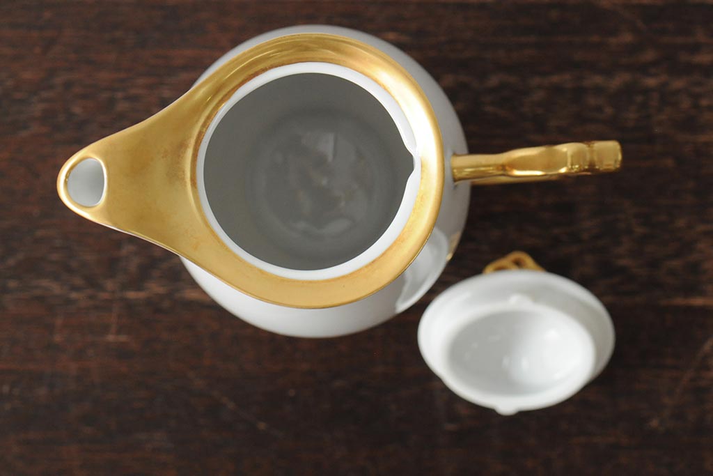 中古　ハンガリー　HOLLOHAZA(ホロハーザ)　Princess(プリンセス)　コーヒーセット(ポット、カップ&ソーサー、シュガーポット、ミルクジャグ)(R-043766)