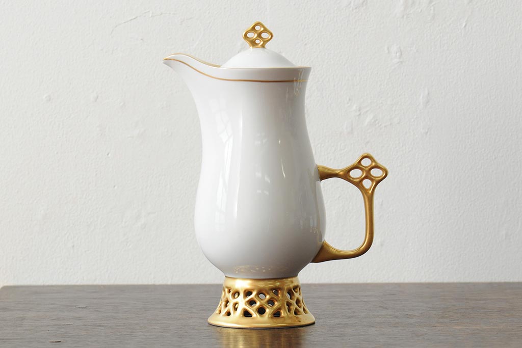 中古　ハンガリー　HOLLOHAZA(ホロハーザ)　Princess(プリンセス)　コーヒーセット(ポット、カップ&ソーサー、シュガーポット、ミルクジャグ)(R-043766)