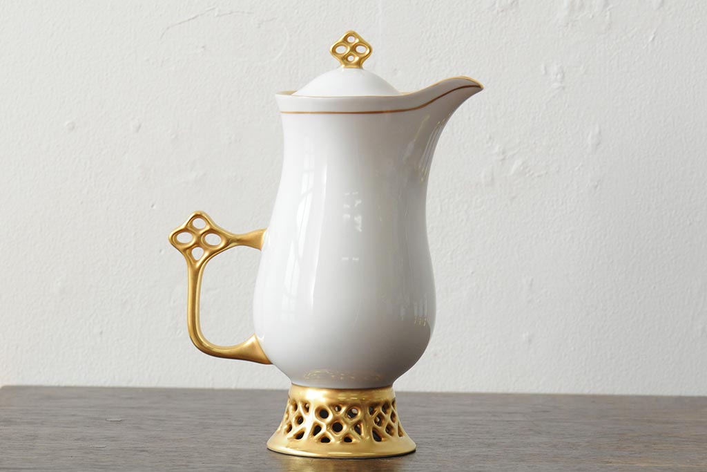 中古　ハンガリー　HOLLOHAZA(ホロハーザ)　Princess(プリンセス)　コーヒーセット(ポット、カップ&ソーサー、シュガーポット、ミルクジャグ)(R-043766)