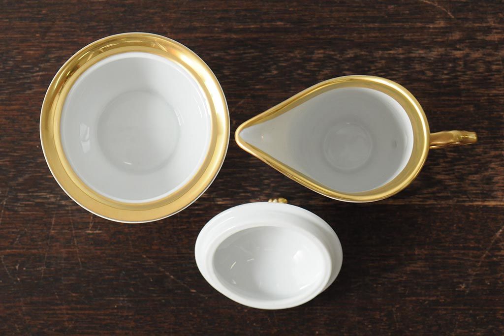 中古　ハンガリー　HOLLOHAZA(ホロハーザ)　Princess(プリンセス)　コーヒーセット(ポット、カップ&ソーサー、シュガーポット、ミルクジャグ)(R-043766)