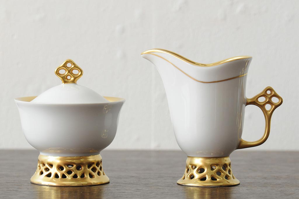 中古　ハンガリー　HOLLOHAZA(ホロハーザ)　Princess(プリンセス)　コーヒーセット(ポット、カップ&ソーサー、シュガーポット、ミルクジャグ)(R-043766)