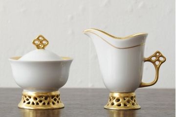 中古　ハンガリー　HOLLOHAZA(ホロハーザ)　Princess(プリンセス)　コーヒーセット(ポット、カップ&ソーサー、シュガーポット、ミルクジャグ)(R-043766)