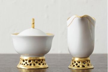 中古　ハンガリー　HOLLOHAZA(ホロハーザ)　Princess(プリンセス)　コーヒーセット(ポット、カップ&ソーサー、シュガーポット、ミルクジャグ)(R-043766)