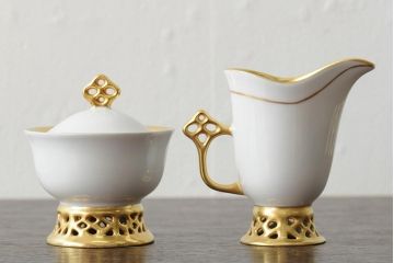 中古　ハンガリー　HOLLOHAZA(ホロハーザ)　Princess(プリンセス)　コーヒーセット(ポット、カップ&ソーサー、シュガーポット、ミルクジャグ)(R-043766)