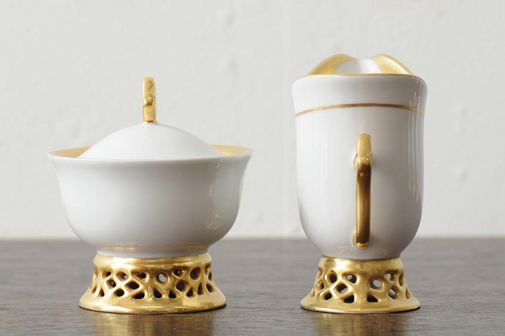 中古　ハンガリー　HOLLOHAZA(ホロハーザ)　Princess(プリンセス)　コーヒーセット(ポット、カップ&ソーサー、シュガーポット、ミルクジャグ)(R-043766)