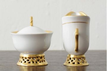 中古　ハンガリー　HOLLOHAZA(ホロハーザ)　Princess(プリンセス)　コーヒーセット(ポット、カップ&ソーサー、シュガーポット、ミルクジャグ)(R-043766)