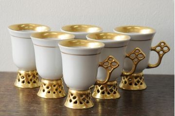 中古　ハンガリー　HOLLOHAZA(ホロハーザ)　Princess(プリンセス)　コーヒーセット(ポット、カップ&ソーサー、シュガーポット、ミルクジャグ)(R-043766)