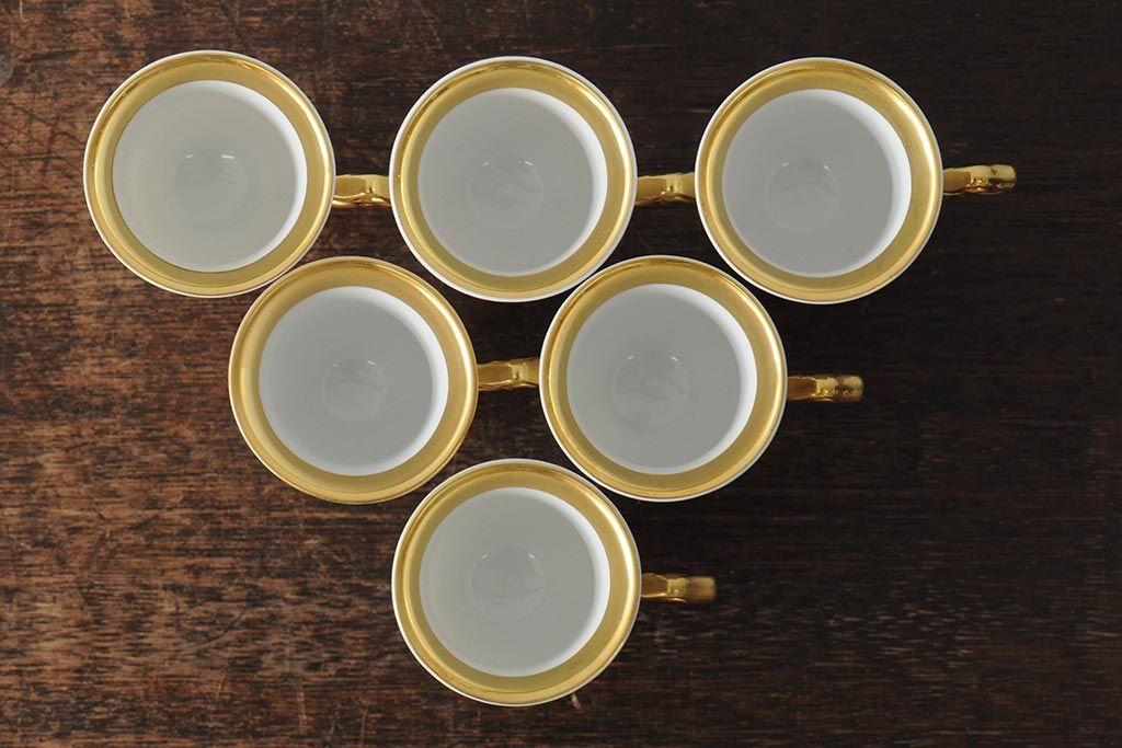 中古　ハンガリー　HOLLOHAZA(ホロハーザ)　Princess(プリンセス)　コーヒーセット(ポット、カップ&ソーサー、シュガーポット、ミルクジャグ)(R-043766)