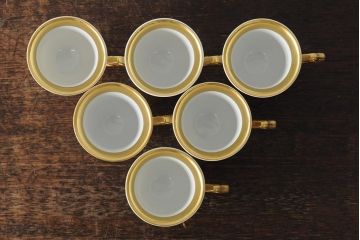 中古　ハンガリー　HOLLOHAZA(ホロハーザ)　Princess(プリンセス)　コーヒーセット(ポット、カップ&ソーサー、シュガーポット、ミルクジャグ)(R-043766)