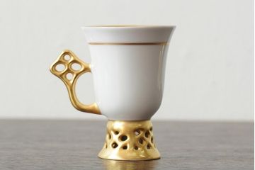 中古　ハンガリー　HOLLOHAZA(ホロハーザ)　Princess(プリンセス)　コーヒーセット(ポット、カップ&ソーサー、シュガーポット、ミルクジャグ)(R-043767)