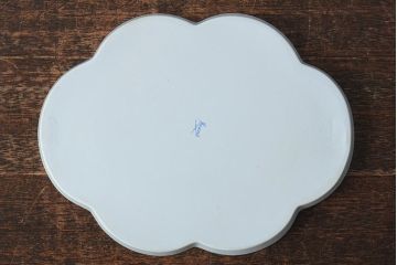 中古　ヘレンド　ハンガリー　HEREND HVNGARY　プレート　フラワーモチーフのトレイ(HUNGARY、変形皿)(R-043769)