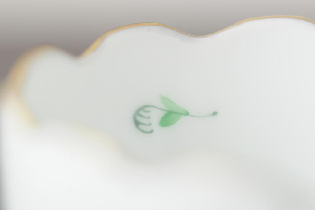 中古　ハンガリー　HEREND(ヘレンド)　アポニーグリーン　カップ&ソーサー2客セット(洋食器)(R-043773)