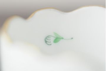 中古　ハンガリー　HEREND(ヘレンド)　アポニーグリーン　カップ&ソーサー2客セット(洋食器)(R-043773)