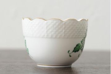 中古　ハンガリー　HEREND(ヘレンド)　アポニーグリーン　カップ&ソーサー2客セット(洋食器)(R-043773)