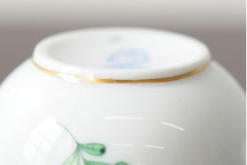 中古　ハンガリー　HEREND(ヘレンド)　アポニーグリーン　カップ&ソーサー2客セット(洋食器)(R-043773)