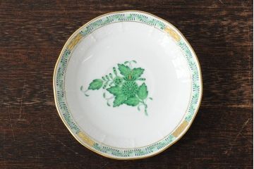 中古　ハンガリー　HEREND(ヘレンド)　アポニーグリーン　カップ&ソーサー2客セット(洋食器)(R-043773)