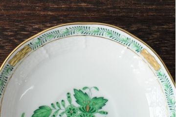 中古　ハンガリー　HEREND(ヘレンド)　アポニーグリーン　カップ&ソーサー2客セット(洋食器)(R-043773)