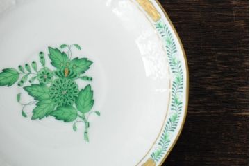 中古　ハンガリー　HEREND(ヘレンド)　アポニーグリーン　カップ&ソーサー2客セット(洋食器)(R-043773)