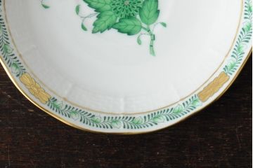 中古　ハンガリー　HEREND(ヘレンド)　アポニーグリーン　カップ&ソーサー2客セット(洋食器)(R-043773)